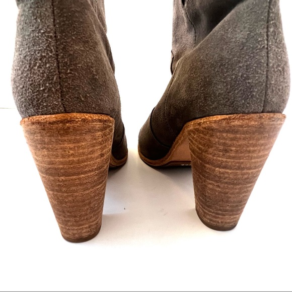 Joie Taupe Tan Suede Booties Sz 38.5   B21/7 - Picture 6 of 13